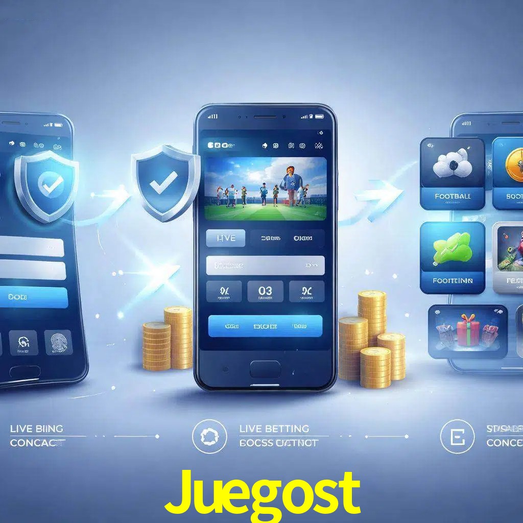 Pasos de acceso a la app Juegost en pantalla de teléfono móvil